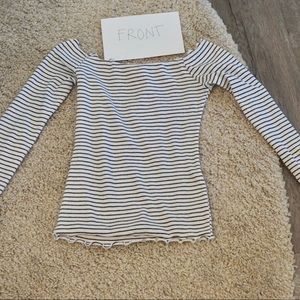 Hollister off shoulder stripe crop top.